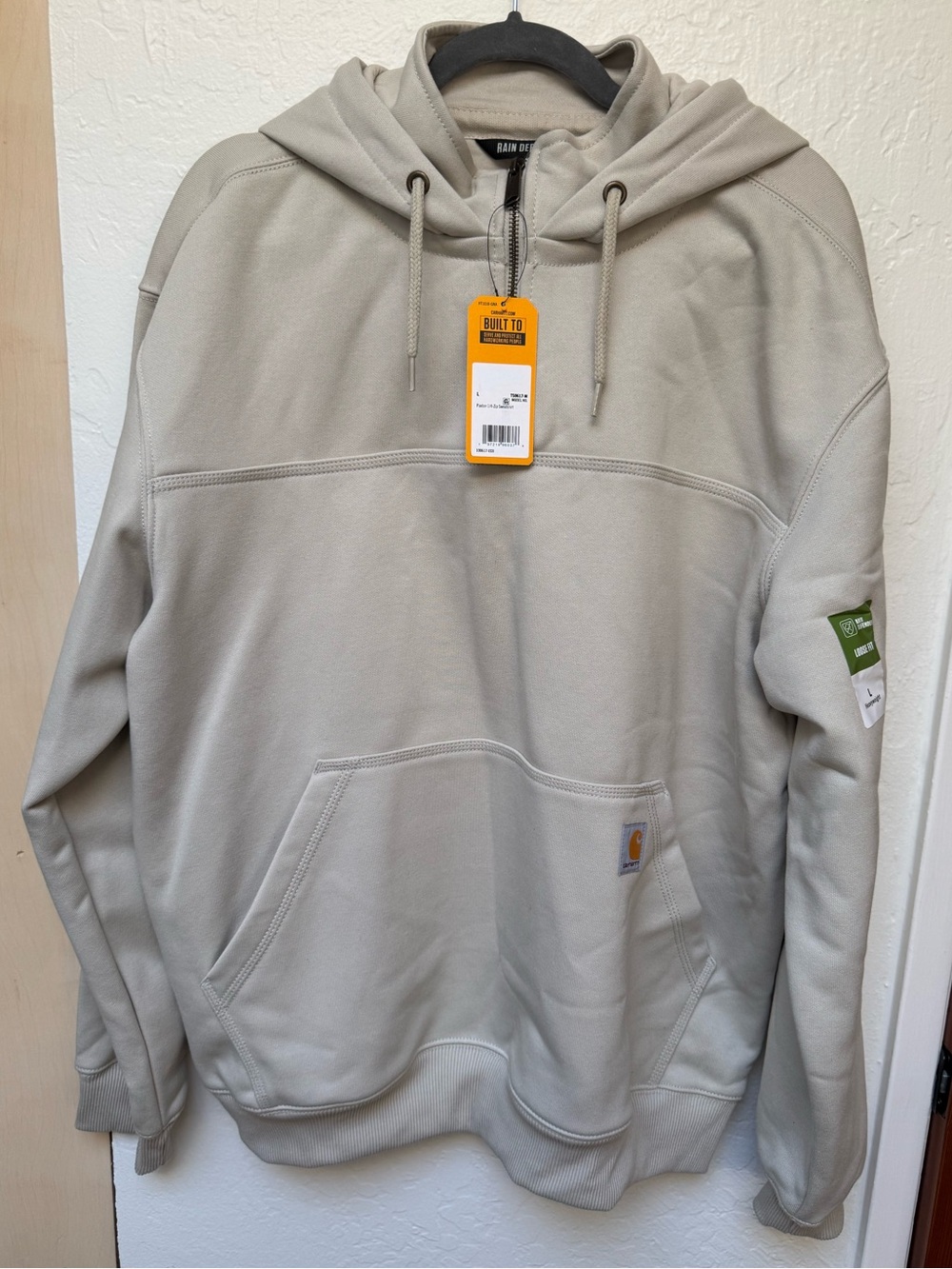 Carhartt Men’s Paxton 1/4 Zip-Up Hooded Sweatshirt - Light Taupe